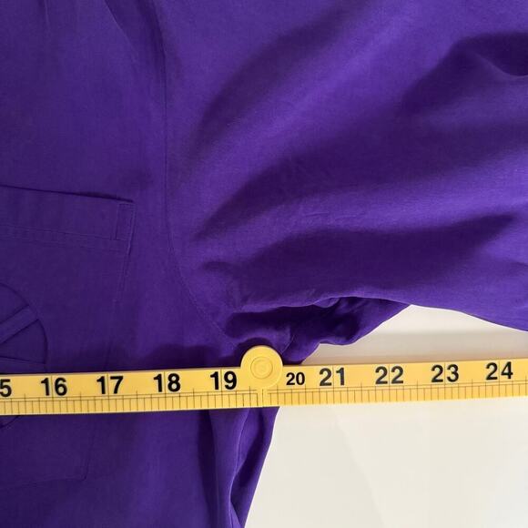 Vintage Silk Purple Cutout Detail Long Sleeve Button Up Womens Office Workwear - Picture 8 of 9